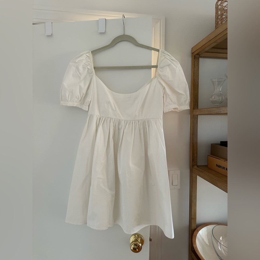 Ciao Lucia White Puff Sleeve Mini Dress